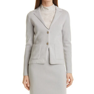Hugo Boss Feda Knit Blazer in Aluminum Gray Size Medium NEW WITH TAGS